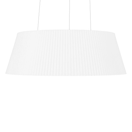 Lampa wisząca ryflowana z drewnem Fabio LED 46cm biała MaxLight