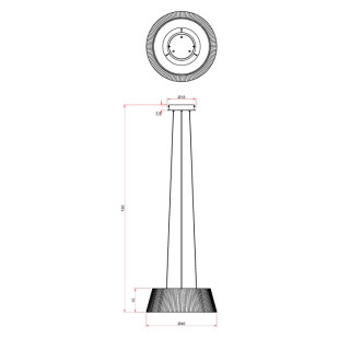 Lampa wisząca ryflowana z drewnem Fabio LED 46cm biała MaxLight