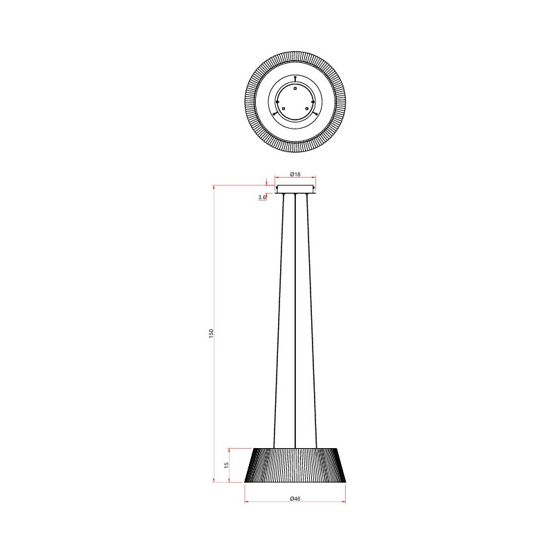 Lampa wisząca ryflowana z drewnem Fabio LED 46cm biała MaxLight