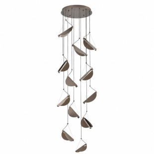 Lampa wisząca kaskadowa do wysokich pomieszczeń Nami XII LED 60cm H340cm szary szczotkowany Step Into Design