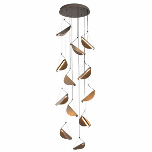 Lampa wisząca kaskadowa do wysokich pomieszczeń Nami XII LED 60cm H340cm szary szczotkowany Step Into Design