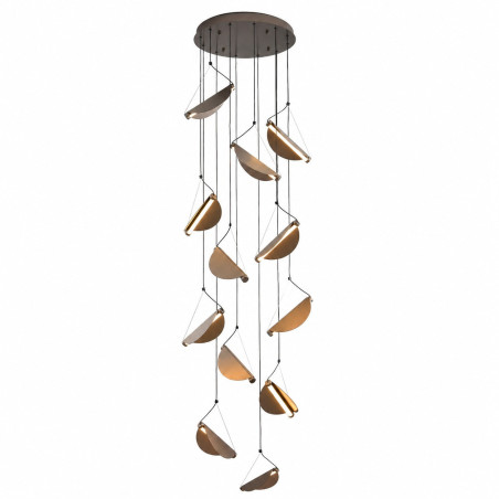 Lampa wisząca kaskadowa do wysokich pomieszczeń Nami XII LED 60cm H340cm szary szczotkowany Step Into Design