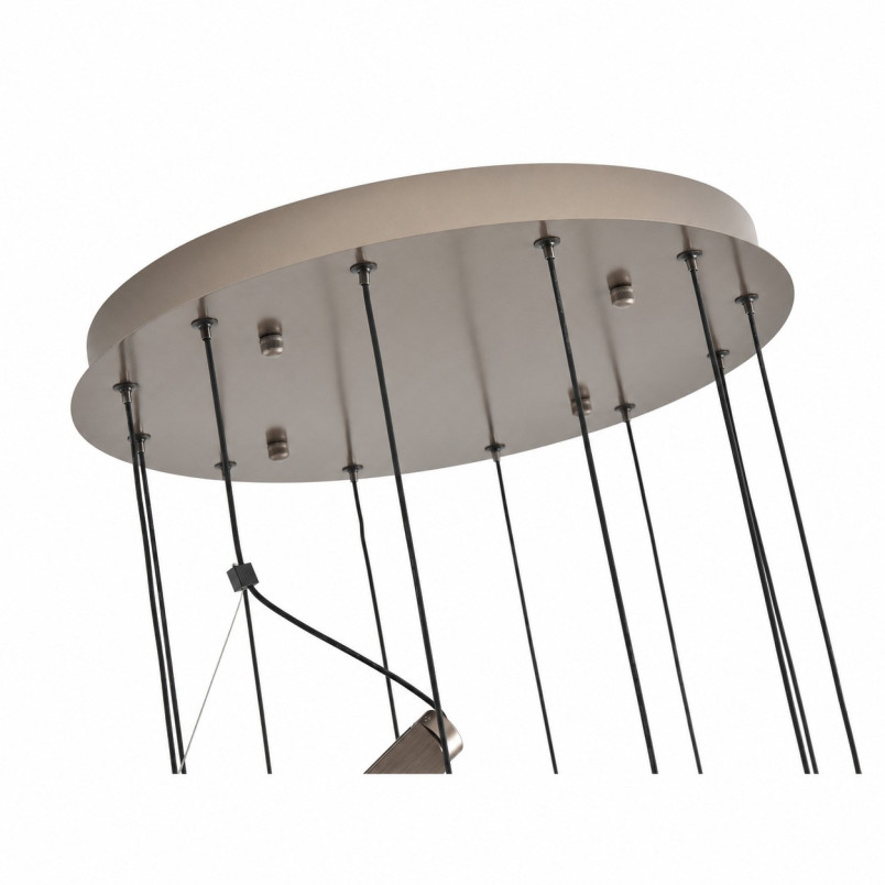 Lampa wisząca kaskadowa do wysokich pomieszczeń Nami XII LED 60cm H340cm szary szczotkowany Step Into Design