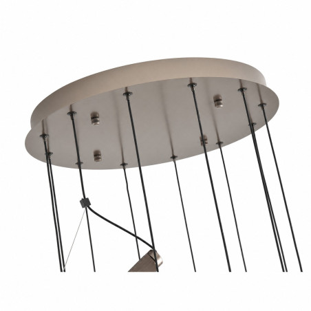 Lampa wisząca kaskadowa do wysokich pomieszczeń Nami XII LED 60cm H340cm szary szczotkowany Step Into Design