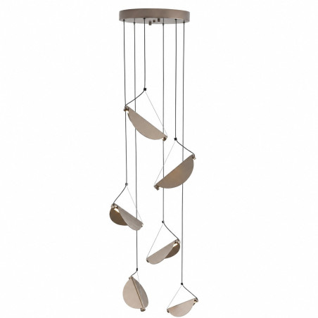 Lampa wisząca kaskadowa do wysokich pomieszczeń Nami VI LED 50cm H240cm szary szczotkowany Step Into Design