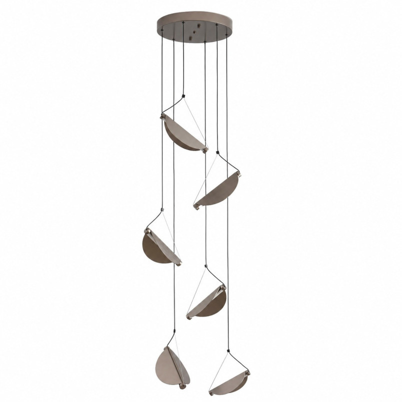 Lampa wisząca kaskadowa do wysokich pomieszczeń Nami VI LED 50cm H240cm szary szczotkowany Step Into Design