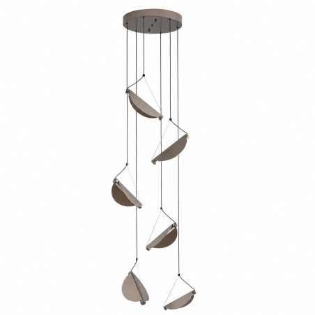 Lampa wisząca kaskadowa do wysokich pomieszczeń Nami VI LED 50cm H240cm szary szczotkowany Step Into Design