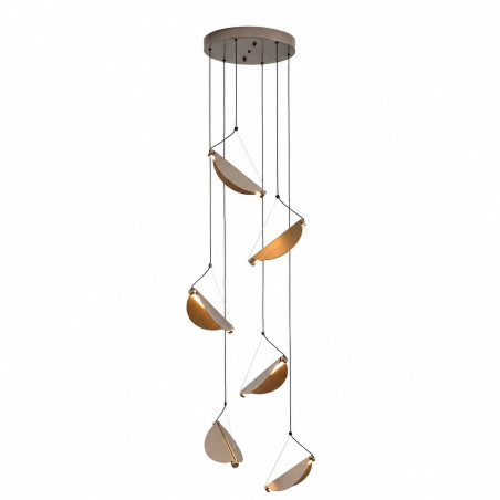 Lampa wisząca kaskadowa do wysokich pomieszczeń Nami VI LED 50cm H240cm szary szczotkowany Step Into Design