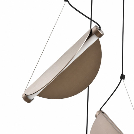 Lampa wisząca kaskadowa do wysokich pomieszczeń Nami VI LED 50cm H240cm szary szczotkowany Step Into Design