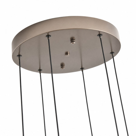 Lampa wisząca kaskadowa do wysokich pomieszczeń Nami VI LED 50cm H240cm szary szczotkowany Step Into Design