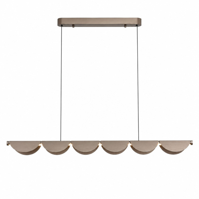 Lampa wisząca podłużna falista Nami Line LED 143cm szary szczotkowany Step Into Design