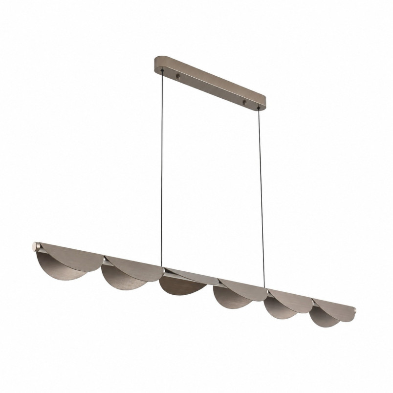 Lampa wisząca podłużna falista Nami Line LED 143cm szary szczotkowany Step Into Design