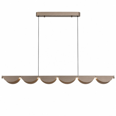 Lampa wisząca podłużna falista Nami Line LED 143cm szary szczotkowany Step Into Design