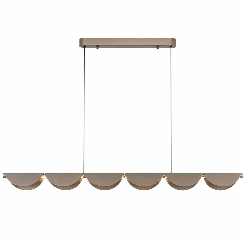 Lampa wisząca podłużna falista Nami Line LED 143cm szary szczotkowany Step Into Design