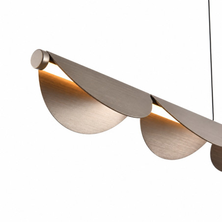 Lampa wisząca podłużna falista Nami Line LED 143cm szary szczotkowany Step Into Design