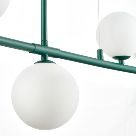 Lampa wisząca podłużna ze szklanymi kulami Moderno 80cm biały / zielony Step Into Design