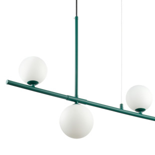 Lampa wisząca podłużna ze szklanymi kulami Moderno 80cm biały / zielony Step Into Design