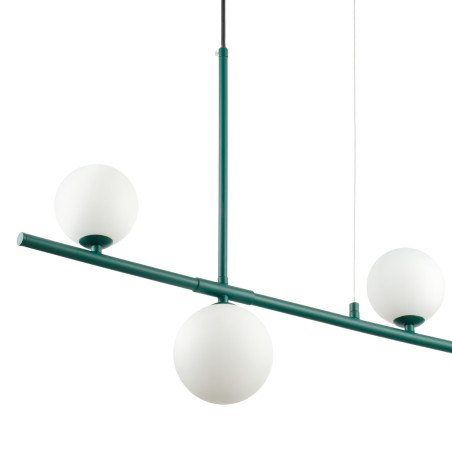 Lampa wisząca podłużna ze szklanymi kulami Moderno 80cm biały / zielony Step Into Design