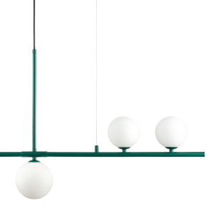 Lampa wisząca podłużna ze szklanymi kulami Moderno 80cm biały / zielony Step Into Design
