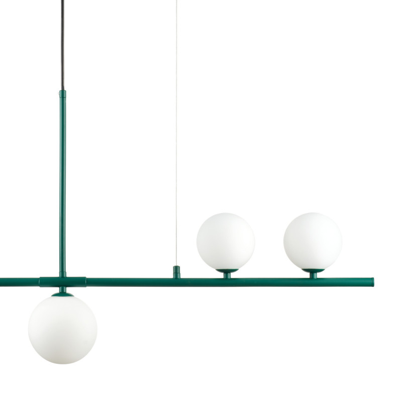 Lampa wisząca podłużna ze szklanymi kulami Moderno 80cm biały / zielony Step Into Design
