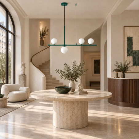 Lampa wisząca podłużna ze szklanymi kulami Moderno 80cm biały / zielony Step Into Design
