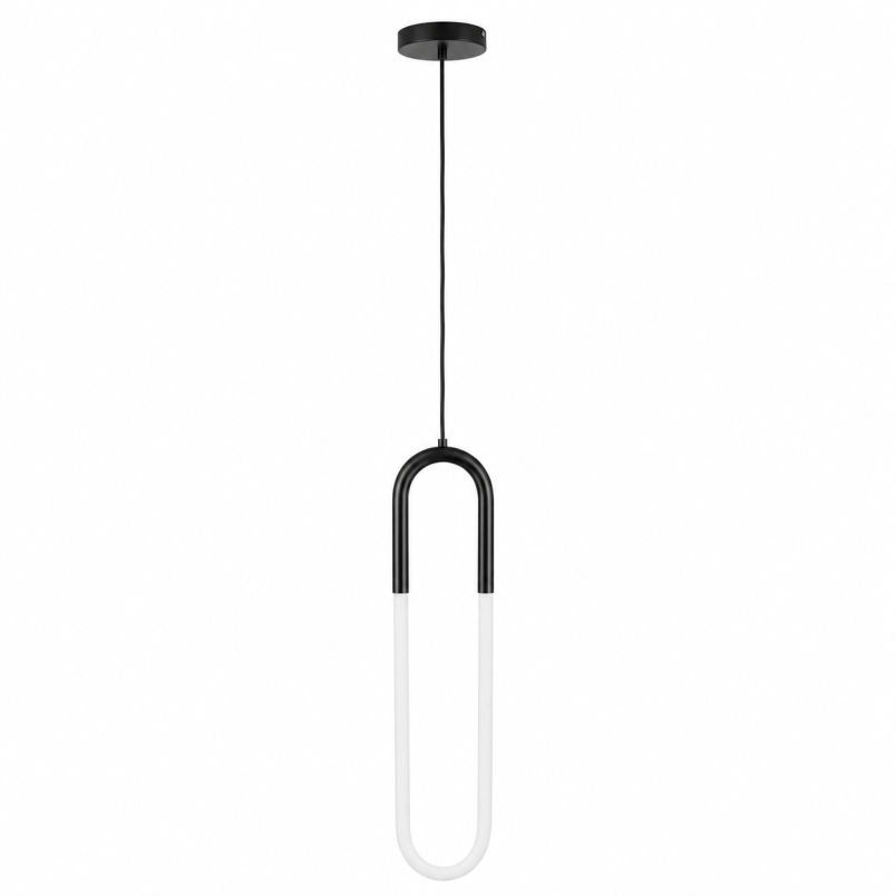 Lampa wisząca nowoczesna U-Shape 14cm H60cm biało-czarna Step Into Design
