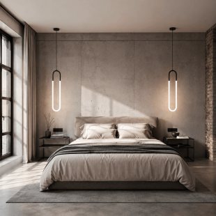Lampa wisząca nowoczesna U-Shape 14cm H60cm biało-czarna Step Into Design