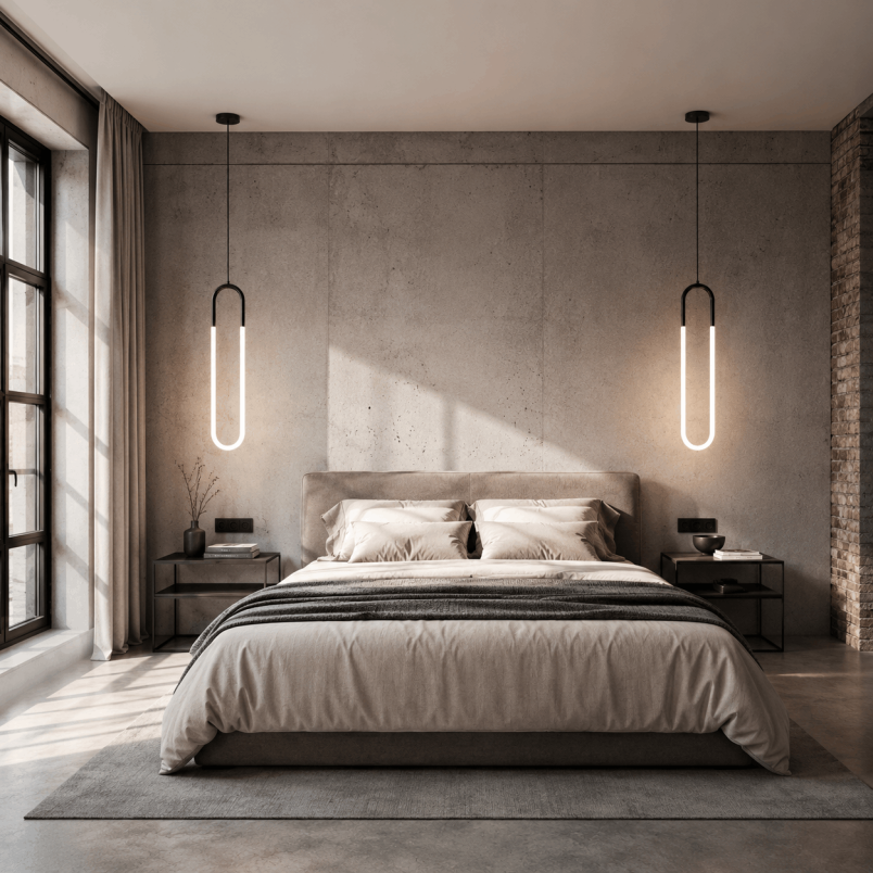 Lampa wisząca nowoczesna U-Shape 14cm H60cm biało-czarna Step Into Design