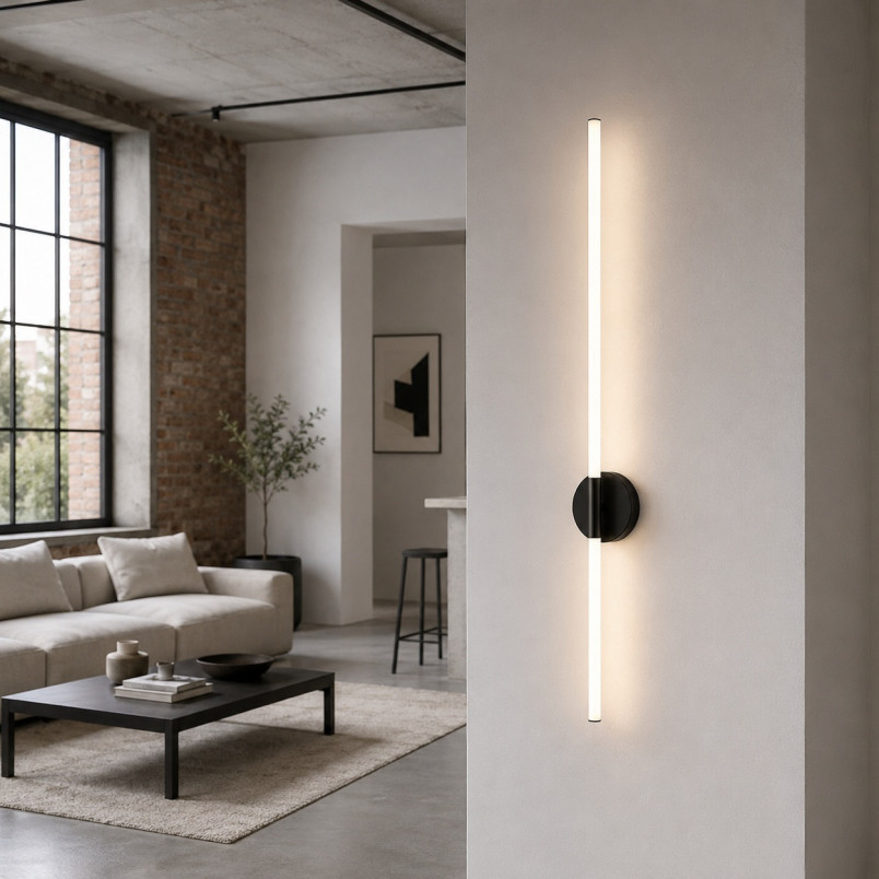 Kinkiet pionowy nowoczesny Felix LED 100cm czarny Step Into Design