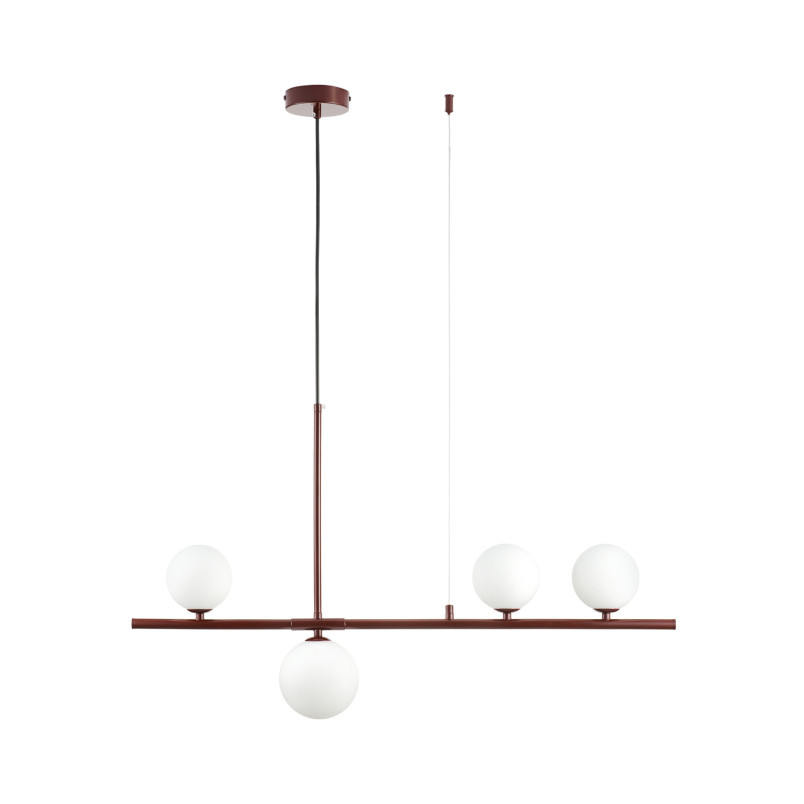 Lampa wisząca podłużna ze szklanymi kulami Moderno 80cm biały / burgund Step Into Design