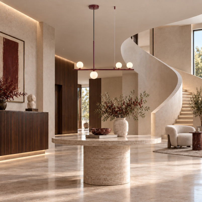 Lampa wisząca podłużna ze szklanymi kulami Moderno 80cm biały / burgund Step Into Design