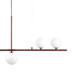 Lampa wisząca podłużna ze szklanymi kulami Moderno 80cm biały / burgund Step Into Design