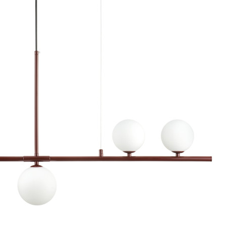 Lampa wisząca podłużna ze szklanymi kulami Moderno 80cm biały / burgund Step Into Design