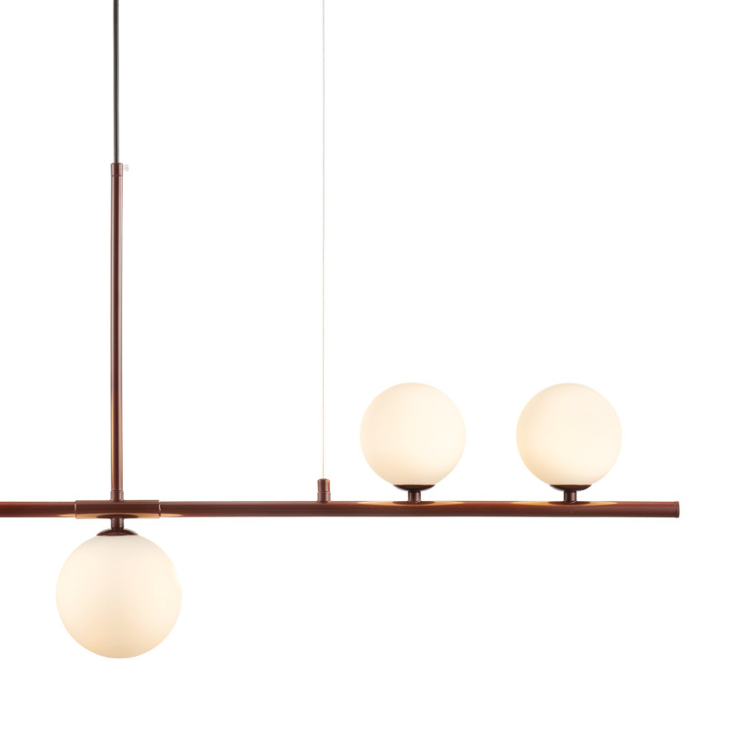 Lampa wisząca podłużna ze szklanymi kulami Moderno 80cm biały / burgund Step Into Design