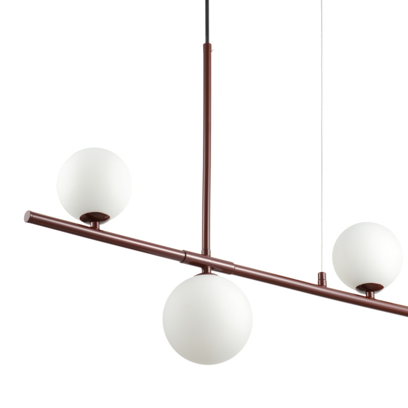 Lampa wisząca podłużna ze szklanymi kulami Moderno 80cm biały / burgund Step Into Design