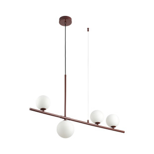 Lampa wisząca podłużna ze szklanymi kulami Moderno 80cm biały / burgund Step Into Design