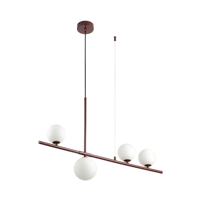 Lampa wisząca podłużna ze szklanymi kulami Moderno 80cm biały / burgund Step Into Design