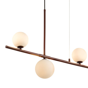 Lampa wisząca podłużna ze szklanymi kulami Moderno 80cm biały / burgund Step Into Design