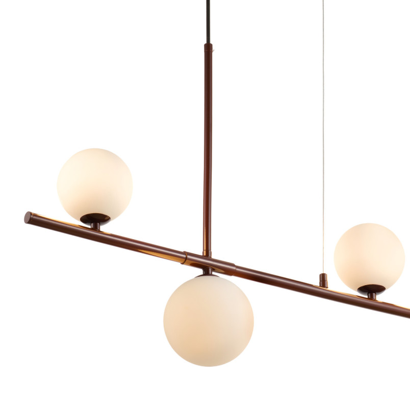 Lampa wisząca podłużna ze szklanymi kulami Moderno 80cm biały / burgund Step Into Design