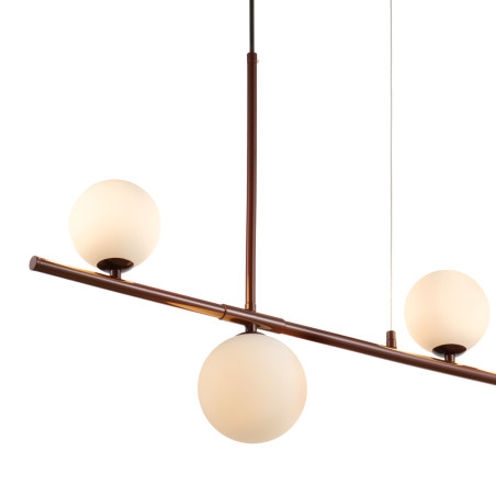 Lampa wisząca podłużna ze szklanymi kulami Moderno 80cm biały / burgund Step Into Design