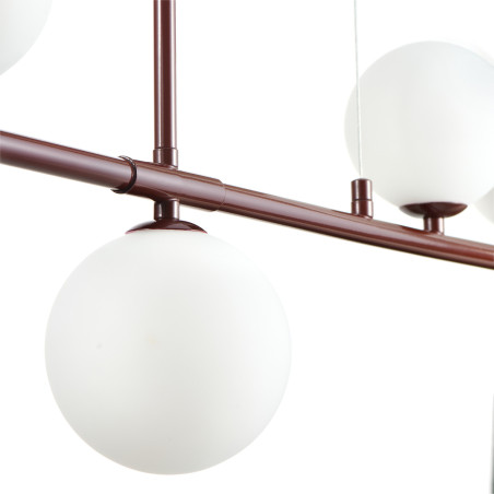 Lampa wisząca podłużna ze szklanymi kulami Moderno 80cm biały / burgund Step Into Design