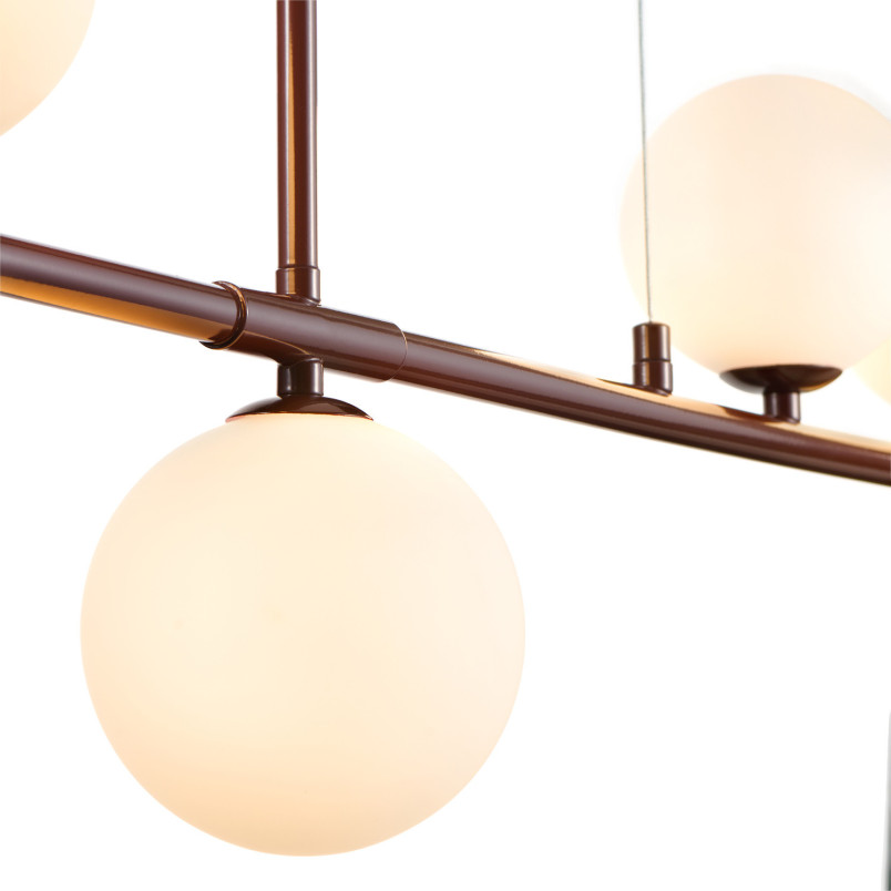 Lampa wisząca podłużna ze szklanymi kulami Moderno 80cm biały / burgund Step Into Design