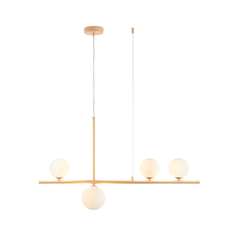 Lampa wisząca podłużna ze szklanymi kulami Moderno 80cm biały / kremowy Step Into Design