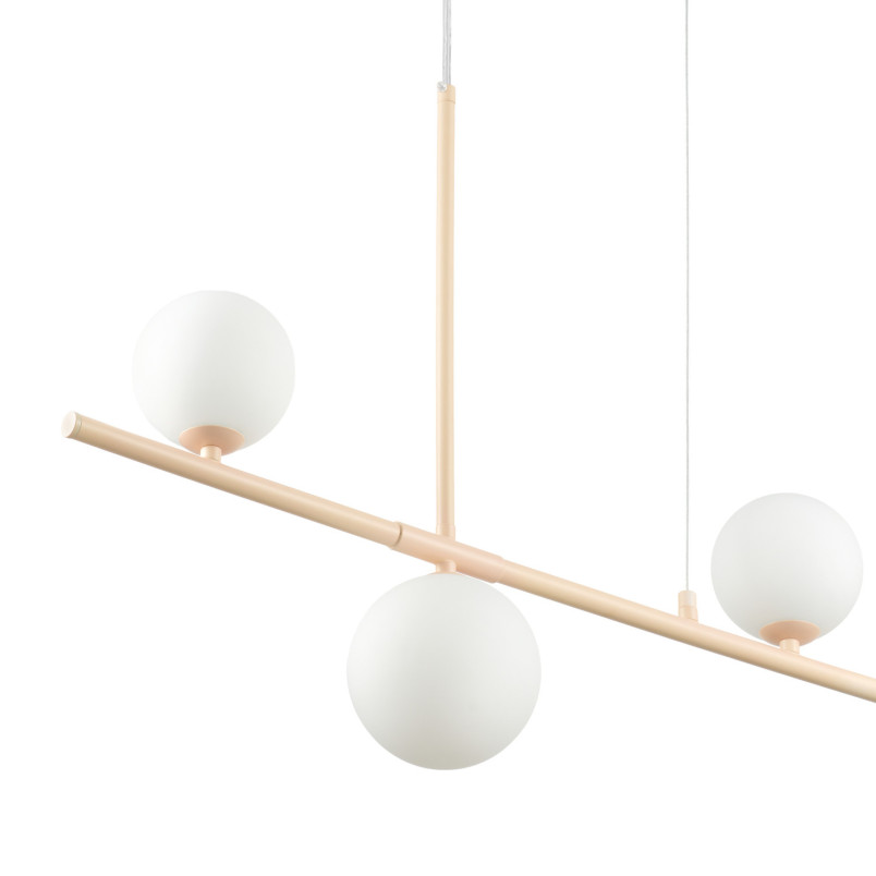 Lampa wisząca podłużna ze szklanymi kulami Moderno 80cm biały / kremowy Step Into Design
