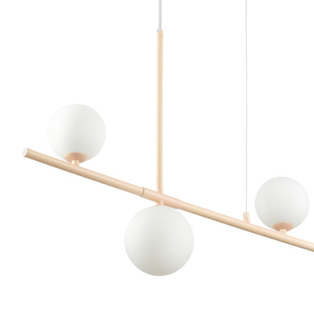 Lampa wisząca podłużna ze szklanymi kulami Moderno 80cm biały / kremowy Step Into Design