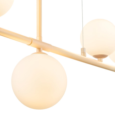 Lampa wisząca podłużna ze szklanymi kulami Moderno 80cm biały / kremowy Step Into Design