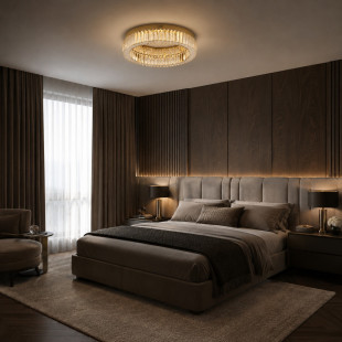 Plafon kryształowy w stylu glamour / hampton Apollo 50cm złoty Step Into Design
