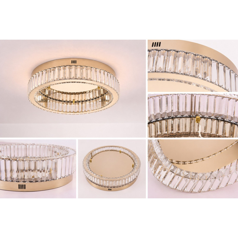 Plafon kryształowy w stylu glamour / hampton Apollo 50cm złoty Step Into Design