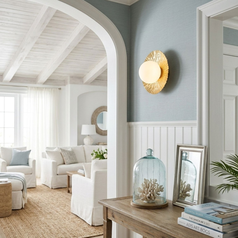 Kinkiet okrągły Sun | Złoto i szkło | Step Into Design
