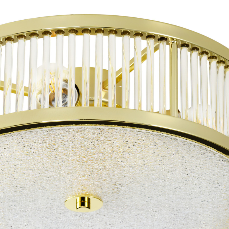 Plafon szklany w  stylu glamour / hampton Magnus 38cm złoty połysk Step Into Design